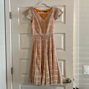 Adolfo Dominguez orange lace dress